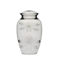 Floral White Adult Urn