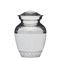 White Enamel & Nickel Urn - 4" 