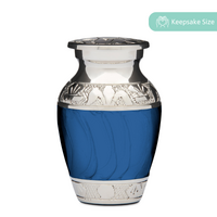 Classic Blue and Silver Keepsake urn