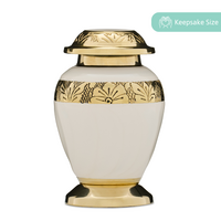 Embassy Gold White Urn Keepsake
