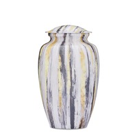 Modern Grey Gold Strokes Adult Urn
