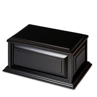 Black Solid Timber Urn