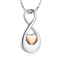 Infinity Rose Gold Tone Heart Pendant
