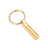 Key Chain Cylinder Gold Tone