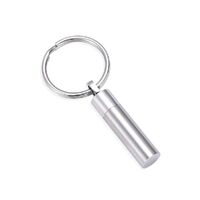 Key Chain Cylinder Silver Tone