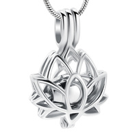 Lotus Urn Pendant Silver Tone